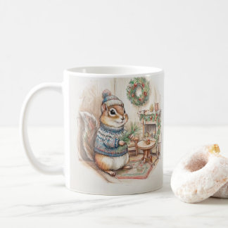 Christmas Chipmunk in Sweater Kaffemugg
