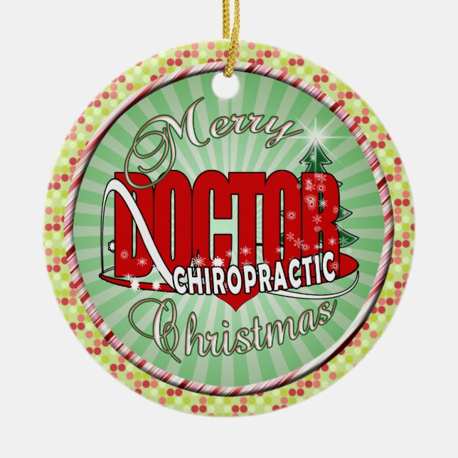 CHRISTMAS CHIROPRACTIC DOKTOR JULGRANSPRYDNAD KERAMIK (Framsidan)