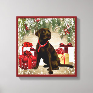 CHRISTMAS CHOCOLATE LABRADOR CANVASTRYCK