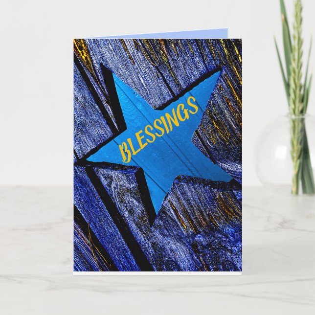 CHRISTMAS CHRISTIAN BIBLE TEXT BLESSINGS STAR CARD HELGKORT (Framsida)