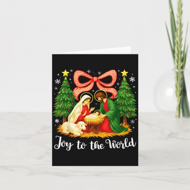 Christmas Christian Joy To The World Coquette Jesu Kort (Framsida)