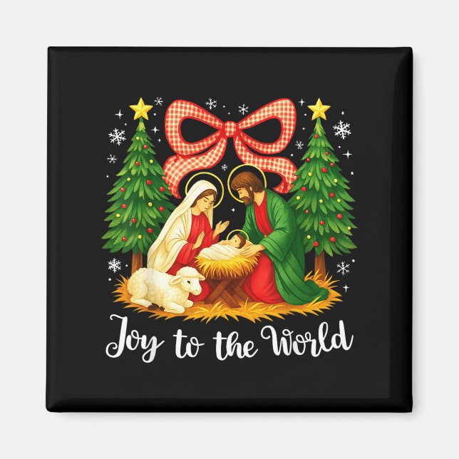 Christmas Christian Joy To The World Coquette Jesu Magnet (Framsidan)