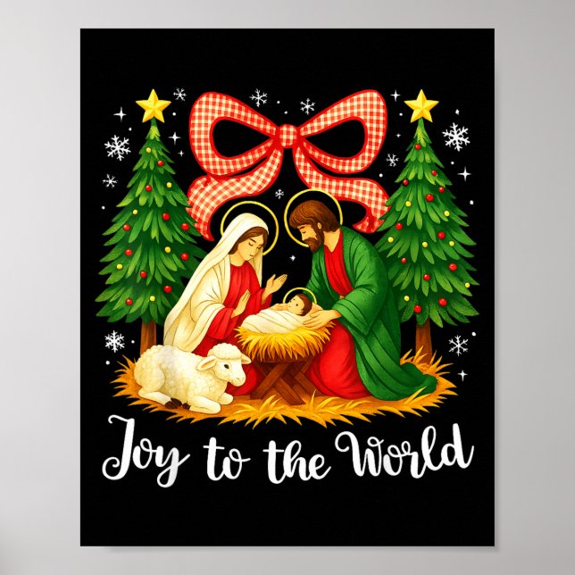 Christmas Christian Joy To The World Coquette Jesu Poster (Framsidan)