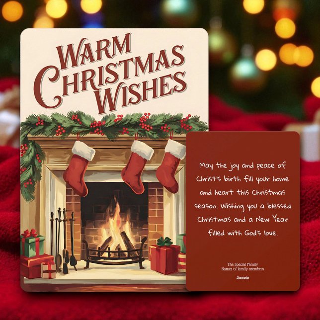 Christmas Christian Personalized Vintage Card Julkort (Skapare uppladdad)