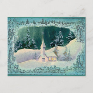 CHRISTMAS CHURCH by SHARON SHARPE Helg Vykort