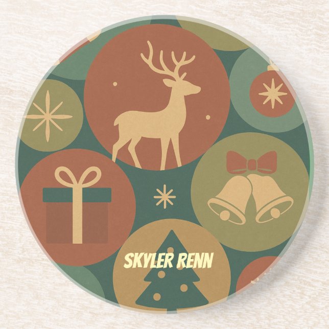 Christmas Circles Pattern Holiday Underlägg (Framsidan)