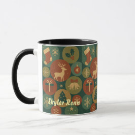 Christmas Circles Pattern Mugg