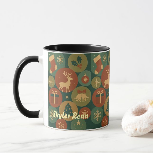Christmas Circles Pattern Mugg (Med munk)