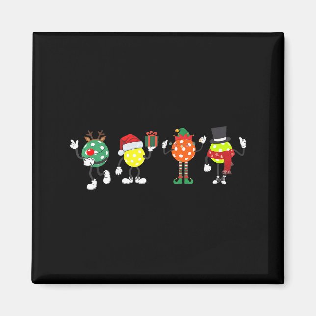 Christmas Ckleball Player Xmas Santa Reindeer Elf  Magnet (Framsidan)