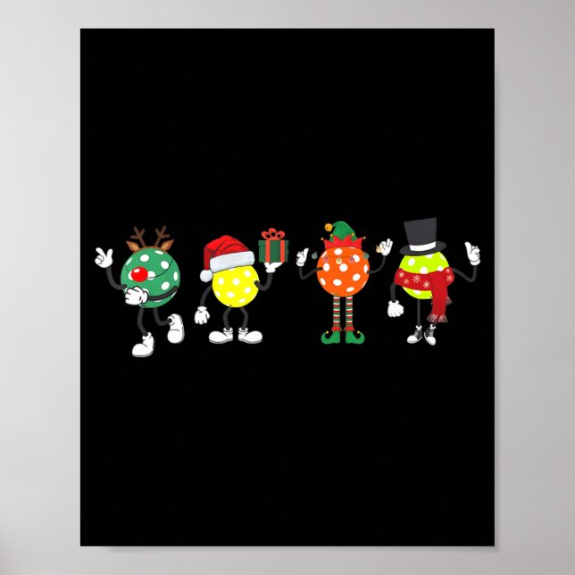 Christmas Ckleball Player Xmas Santa Reindeer Elf  Poster (Framsidan)