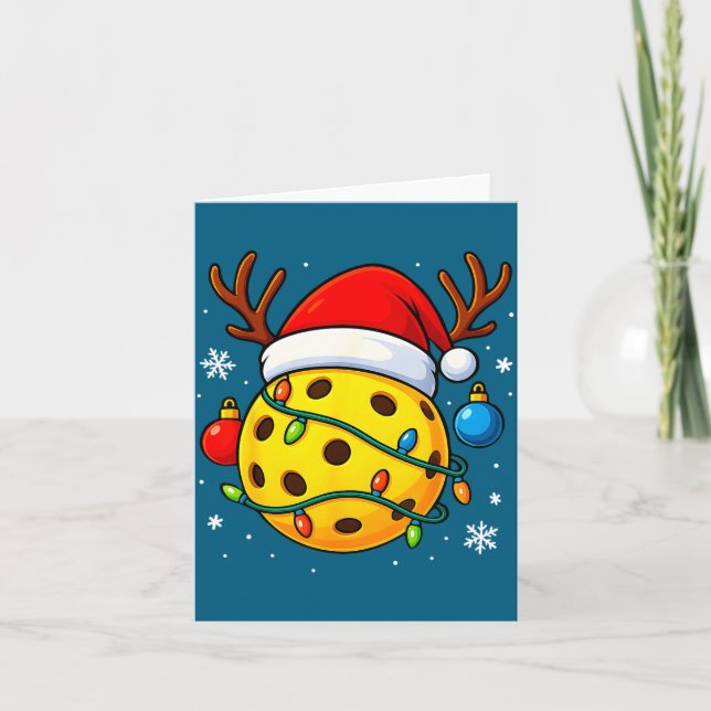 Christmas Ckleball Santa Hat Lights Srts Xmas Paja Kort (Framsida)