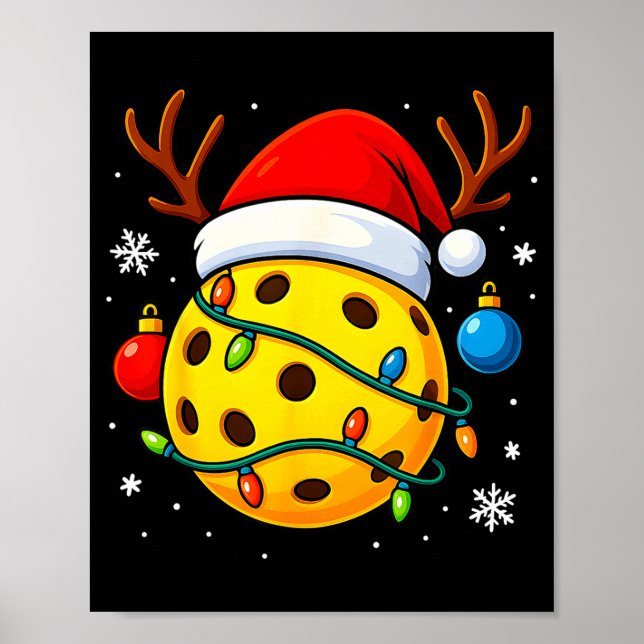 Christmas Ckleball Santa Hat Lights Srts Xmas Paja Poster (Framsidan)