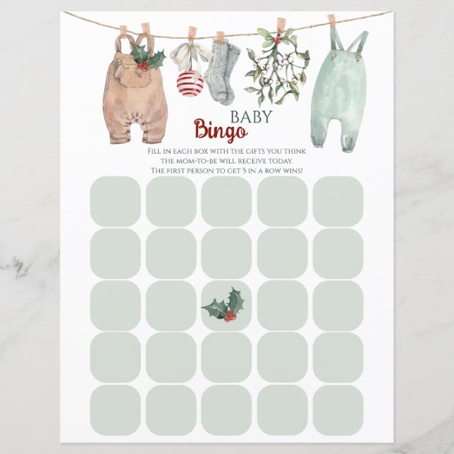 Christmas Clothes Baby Bingo Game (Framsida)