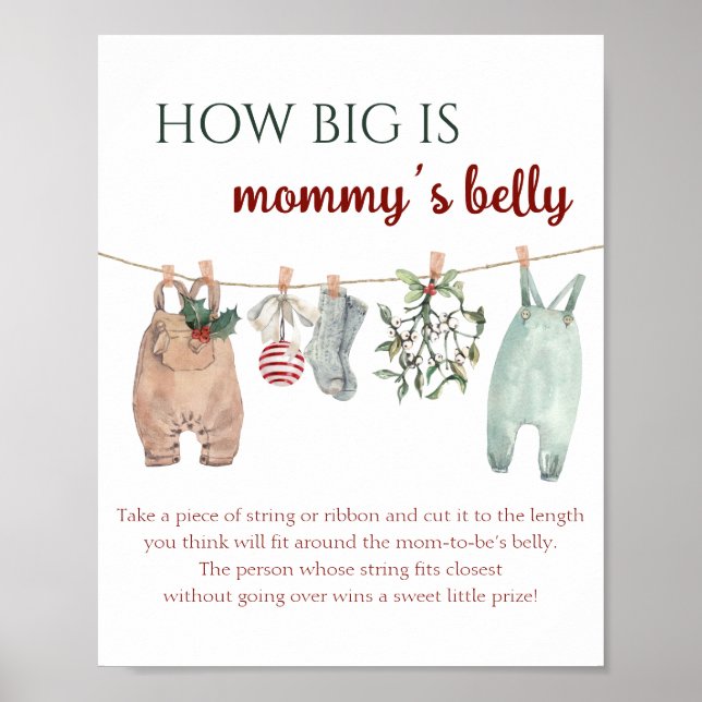 Christmas Clothes How Big Is Mommy's Belly Poster (Framsidan)