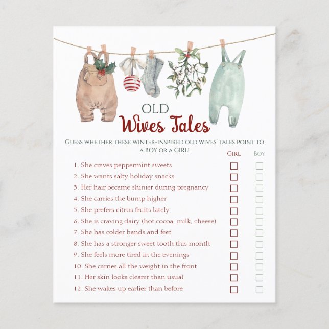 Christmas Clothes Old Wives Tales Game (Framsida)