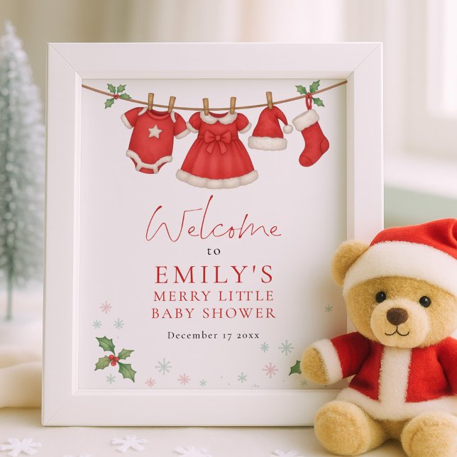 Christmas Clothesline Welcome Baby Shower Poster (Skapare uppladdad)