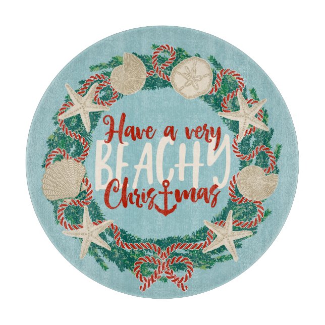 Christmas Coastal Tropical Sea Shell Wreath -Aqua (Framsidan)