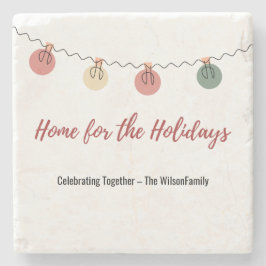 Christmas Coaster with Playful Holiday Icons Stenunderlägg