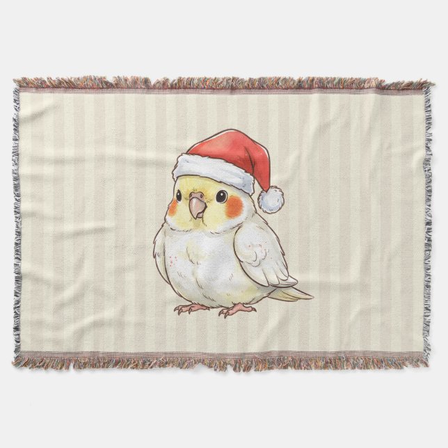 Christmas Cockatiel Wearing Santa Hat Filt (Framsidan)