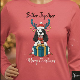 Christmas Cocker Spaniel Gift Graphic Reindeer T Shirt