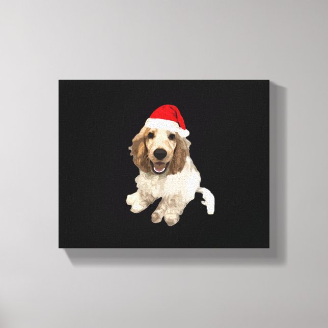 Christmas Cocker Spaniel (White) Essential T-Shirt Canvastryck (Framsida)