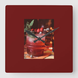 ***CHRISTMAS COCKTAIL** CLOCK FYRKANTIG KLOCKA