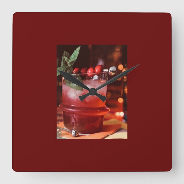 ***CHRISTMAS COCKTAIL** CLOCK FYRKANTIG KLOCKA (Framsida)