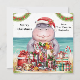 Christmas Cocktail Party Greeting Card  Julkort