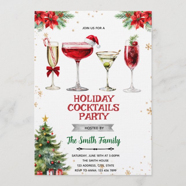 Christmas Cocktail Party Invitation Inbjudningar (Framsida)