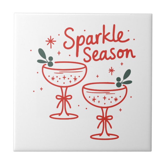 Christmas Cocktails Sparkle Season  Kakelplatta (Framsidan)
