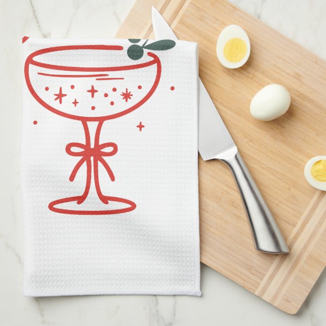 Christmas Cocktails Sparkle Season  Kökshandduk (Vikt i Fjärdedel)