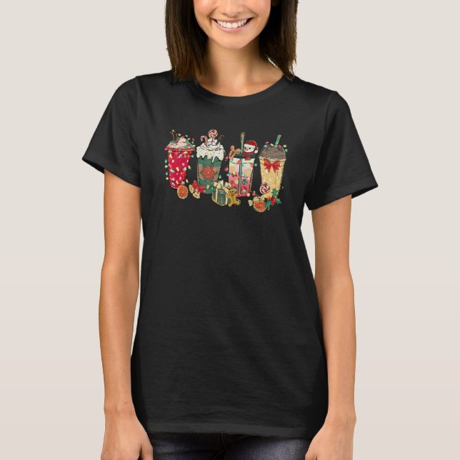 Christmas Coffee Latte Spice Matching Family Pjs P T Shirt (Framsida)