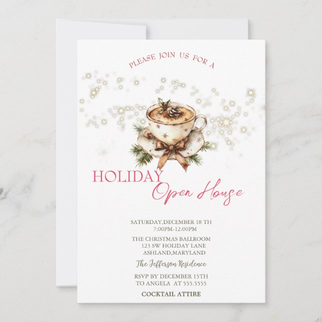 Christmas Coffee Stars Open House  Inbjudningar (Framsida)