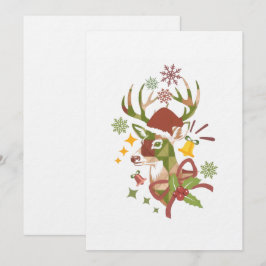 Christmas Colorful Deer Design Inbjudningar