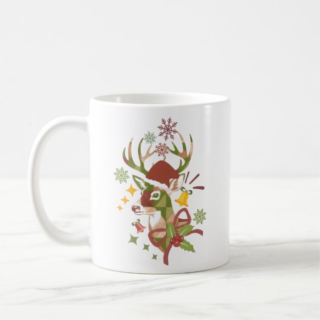 Christmas Colorful Deer Design Kaffemugg (Vänster)