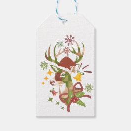 Christmas Colorful Deer Design Presentetikett