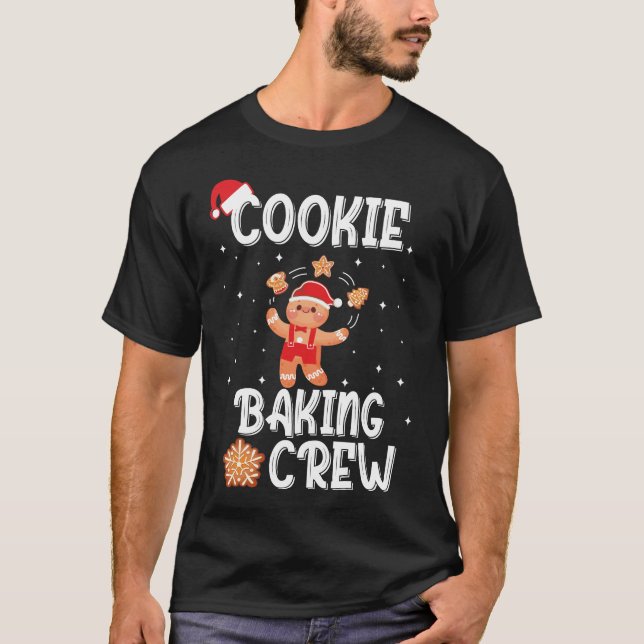 Christmas Cookie Baking Crew Funny Pajamas Family  T Shirt (Framsida)