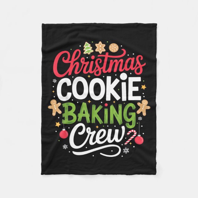 Christmas Cookie Baking Crew Mom Funny Proud Holid Fleecefilt (Framsidan)