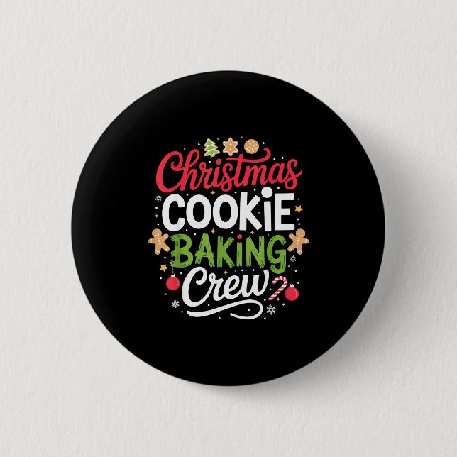 Christmas Cookie Baking Crew Mom Funny Proud Holid Knapp (Framsida)