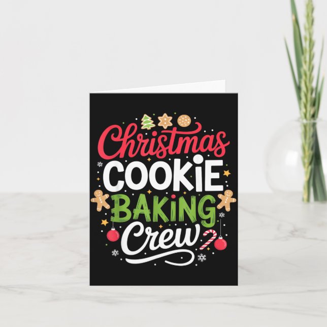 Christmas Cookie Baking Crew Mom Funny Proud Holid Kort (Framsida)