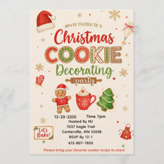 Christmas Cookie Decorating Party Invitation | Kid Inbjudningar