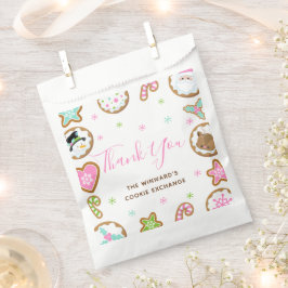 Christmas Cookie Exchange Party Pink Thank You