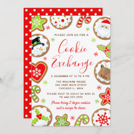 Christmas Cookie Exchange Red and Green Inbjudningar