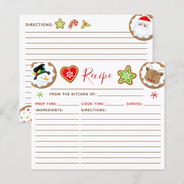 Christmas Cookie Exchange Red and Green Recipe  (Fram/baksida)