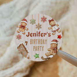 Christmas Cookie Gingerbread Birthday Runt Klistermärke