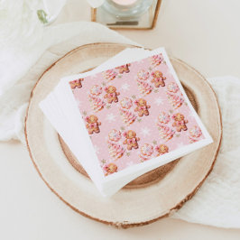 Christmas Cookie gingerbread man pink birthday Pappersservett