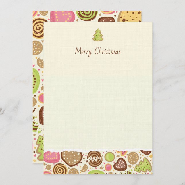 Christmas Cookie Holiday Party Invitation Inbjudningar (Fram/baksida)