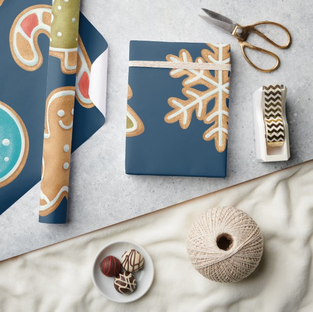 Christmas Cookie Icons | Gingerbread Holiday Desig Presentpapper (Hantverk)