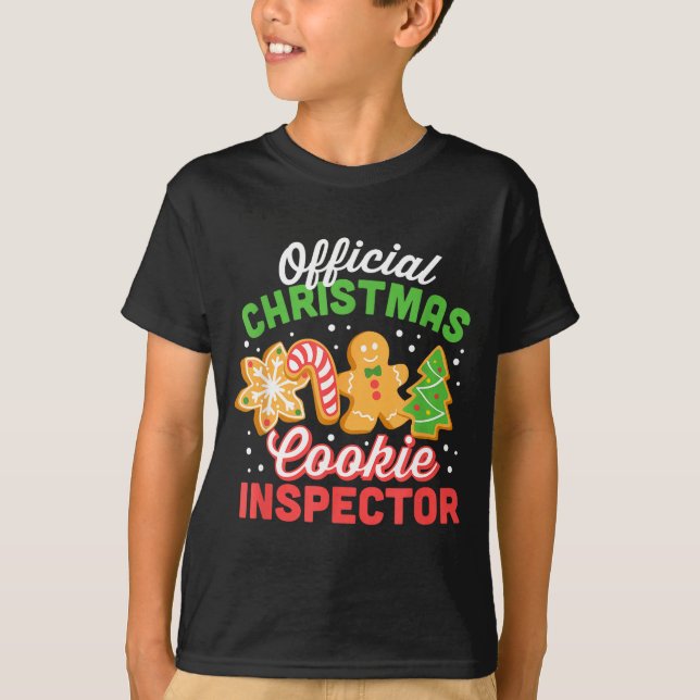 Christmas Cookie Inspector Dad  T Shirt (Framsida)