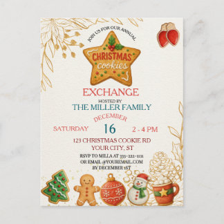 Christmas Cookie Swap Invitation – Holiday Baking Vykort
